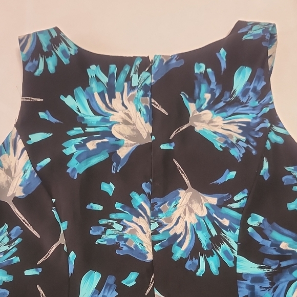 Studio I Black and Blue Floral Midi Dress - Picture 9 of 12